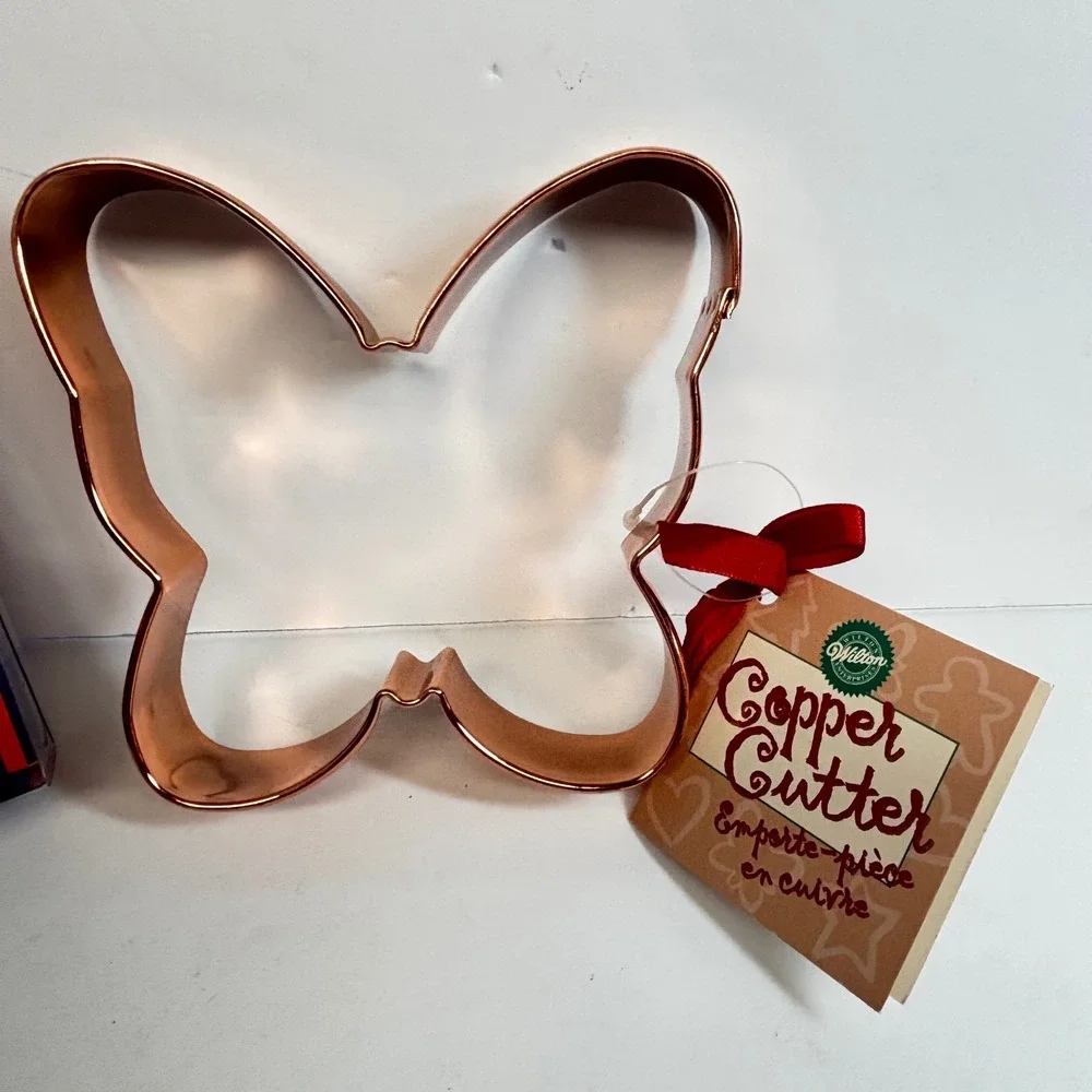Wilton Copper Large Cookie Cutter Lot of 3 Butterfly Bunny Leaf New